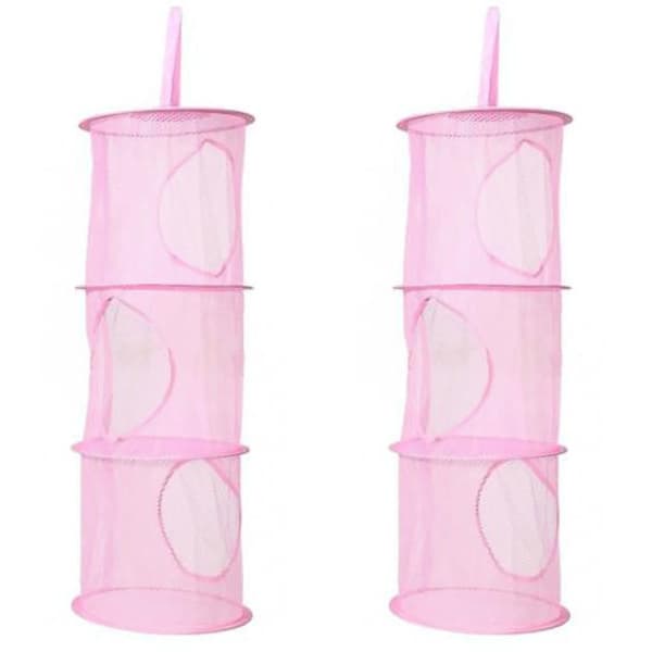Perfect for Kids, Space-Saving Bags for Wardrobe, Bathroom, Laundry, Breathable Mesh, Portable Toy Hammock, Creative Foldable Design (2-Pack)