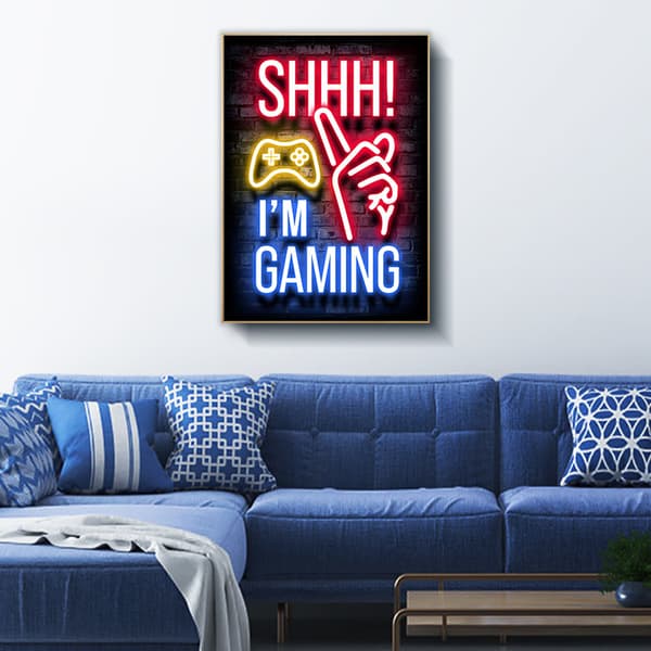 Neonlampe til rumvæg 40X50cm spil neonlys spilplakat