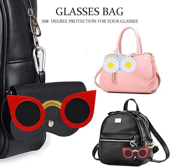 Soft Glasses Case Leather Eyeglass Case Portable Travel Glasses C