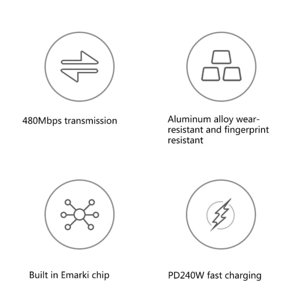 240W Type-C Cable USB C Fast Charging Cable 48V5A Fast PD Charging Cable Data Sync Cable 3m