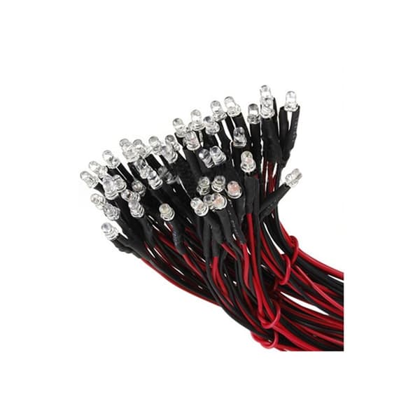 10 stk 12V 20cm LED Forbundne 3mm Røde
