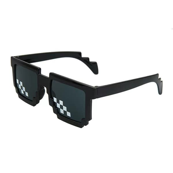 (2-PACK) (svart) Pixelbriller Pixelert solbriller Unisex Leketøy