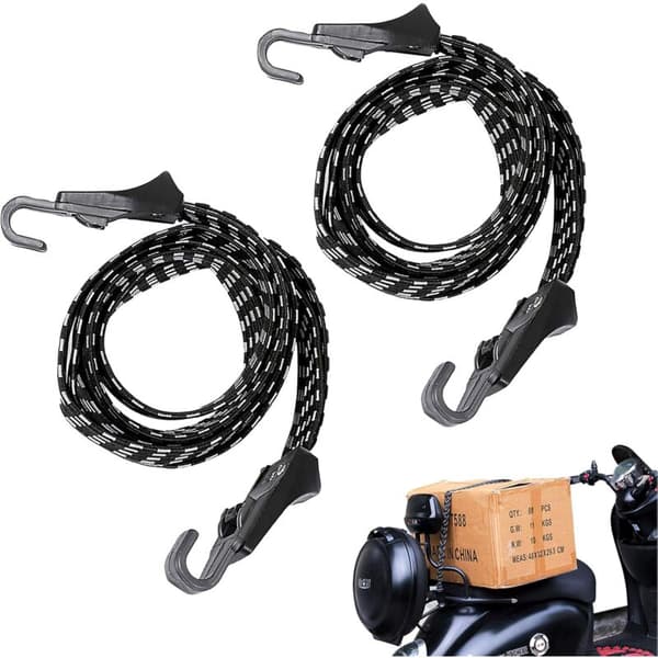 Sykkelstropp, strikk for bagasjebrett, 2 stk 3-i-1 multifunksjonell fast strikksnor med krok (68 cm)-