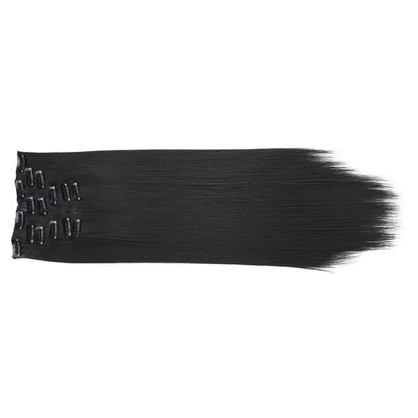 6 kpl suora hiuslisäke 60 cm pidennyshiuslisäke 16 klipsillä cosplay-juhliin