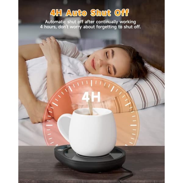 Coffee Warmer with 3 Temperature Settings Electric Beverage Warmer Automatic Shut-Off, Coffee, Tea, and Milk Warmer for Home Office (No Mug)