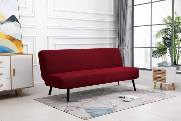Ärmlöst sofföverdrag, fällbar bäddsoffa stretch sofföverdrag 3-sits P