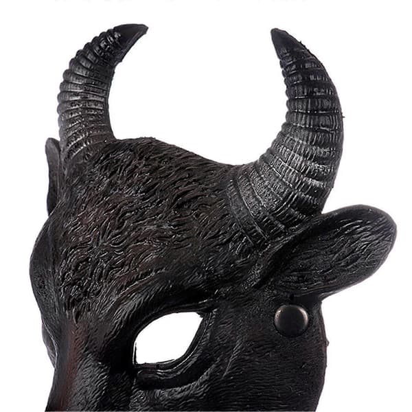 Tyr Maske PU Sort Dyre Karneval Halloween Festmaske til Mænd Kvinder