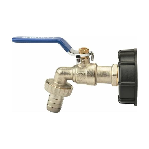 Tankhaneadapter 3/4\" gevindforbindelse S60X6 Vandtank Messingventil Reservedele eller 3/4\" Metalslangeforbindelse (Blå)