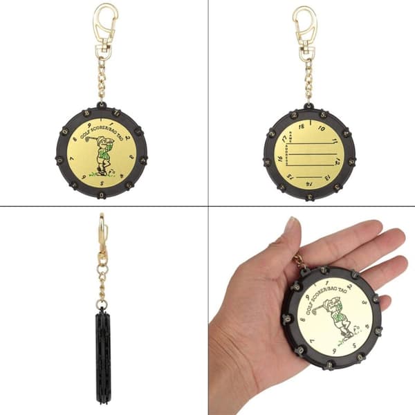 Portable Golf Score Counter with Keychain - 18 Hole Stroke & Putt Tracker - Mini Golf Accessory with Number Wheels