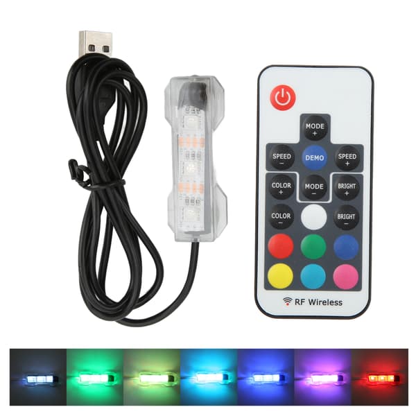 LED Aquarium Lamp Micro Landscape Aquarium Remote Control Lamp for Medium Small Aquariums with Hexagonal Square Blocks Black Line