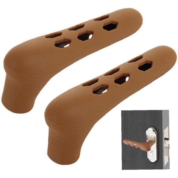 2 pieces(coffee)Door Handle Protectors Door Handle Cover Soft