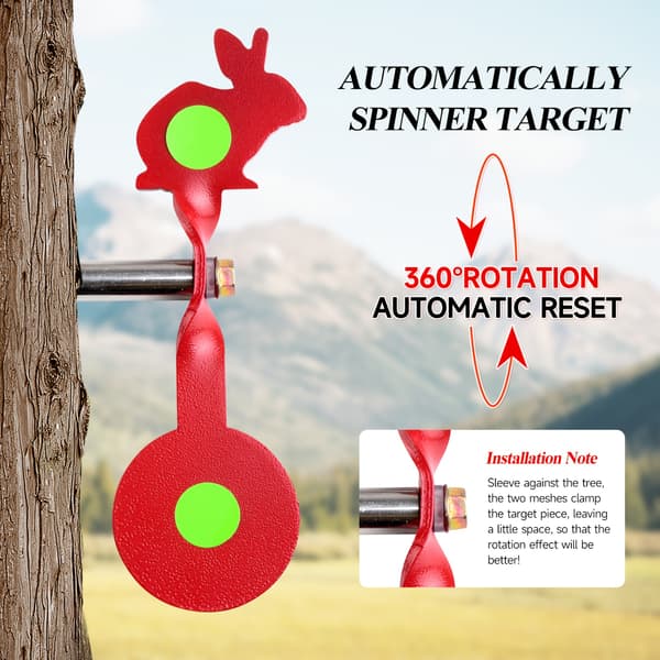 Automatic Rotating Airsoft/NBB BB Gun Target with 360° Spinning Motion - Red & Green Shooting Practice System, Durable Outdoor/Indoor [DB] Target Squirrel Target Squirrel