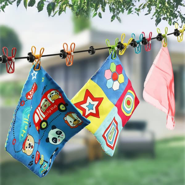Retractable Portable Clothesline — A Travel Accessory — Includes 12 Clothespins
