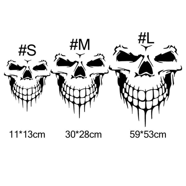 Yh-skull Dekal og klistremerke for bilvindusdører, reflekterende
