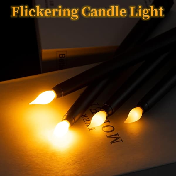 LED-lys, sorte, flammefrie, batteridrevne, LED-stearinlys til bord, jul, fødselsdag, bryllup
