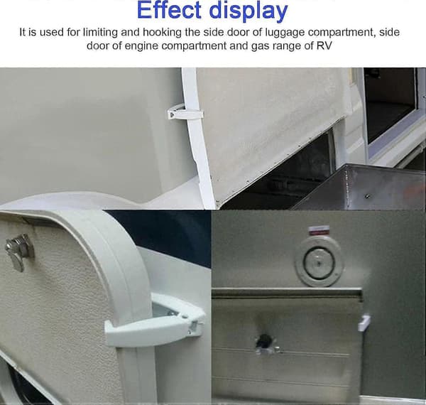 Caravan Door Latch | Storage Hook for RV Trailer, Durable Material and Easy Installation, Caravan, Trailer, White