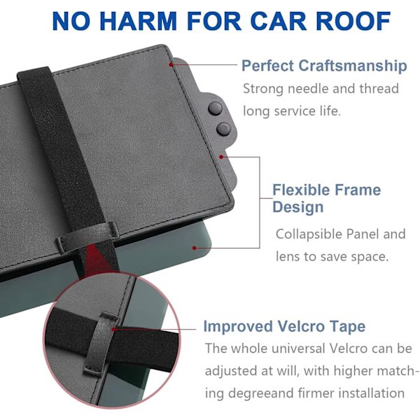 Car Sun Visor Extender, 31x15cm Anti-glare Pull-Down Sun Visor with Zipper