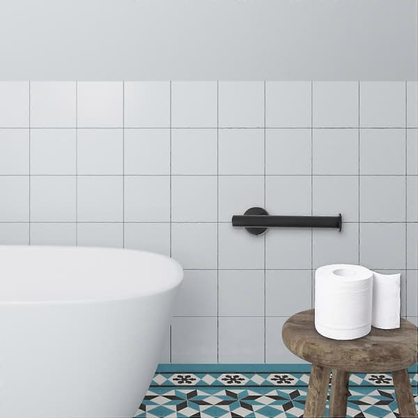 5-delt sort badeværelsestilbehørssæt i rustfrit stål, rundt - Inkluderer 12 tommer håndklædestang, toilet
