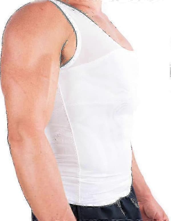 Men's Compression Shirt to Hide Gynecomastia/Man Boobs White L white L