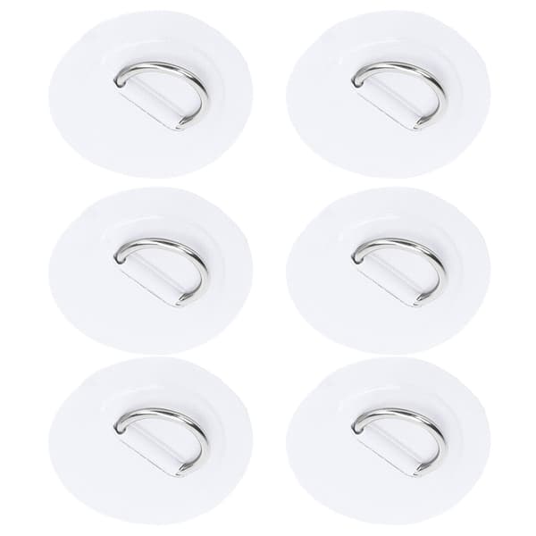 6 stk oppblåsbar båt D-ringpute PVC slitesterk marin rustfri stålspenne (hvit)