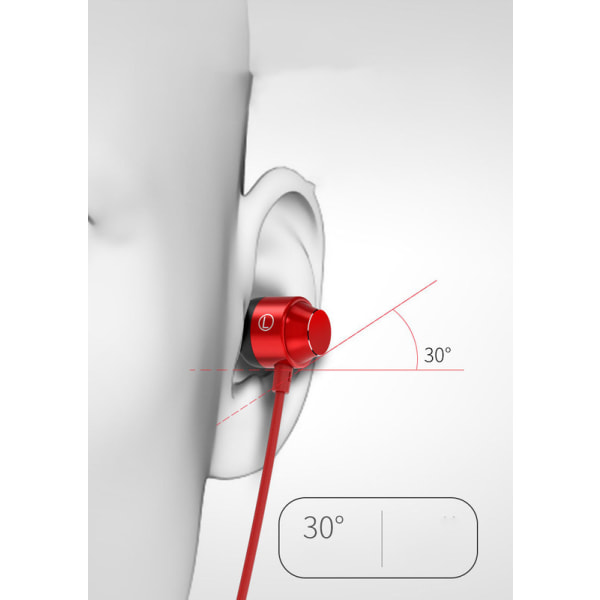 Typ-C trådbundna metall In-Ear Sports Smart Hörlurar - Röd