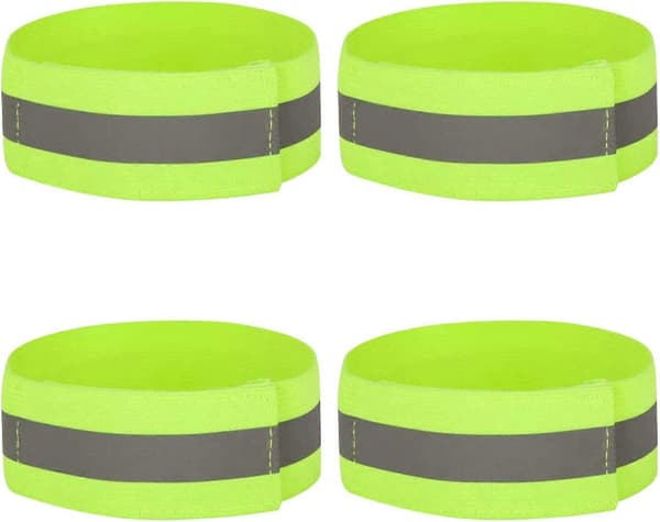 4-pack Hög Synlighet Armband, Reflekterande Löpararmband, Handledsband, Reflekterande Band, Säkerhetsbälten för Löpning, Jogging, Nattsäkerhet utomhus