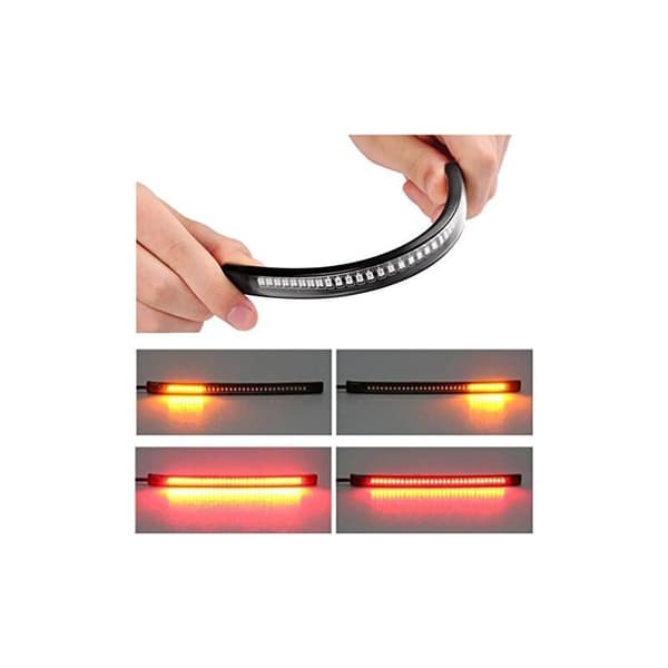 LED-lysstrimmel - Til motorcykel - Bremse-/blinklys - 48 LED - Universal og fleksibel