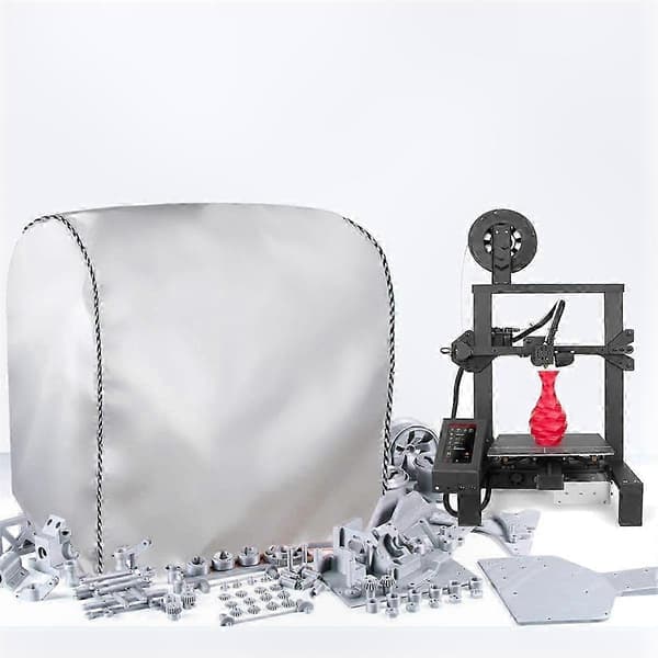 Universelt 3D-printer støvcover Vandtæt blød boks 50x50x55cm beskyttelse til 3D-printer Sølv Silver