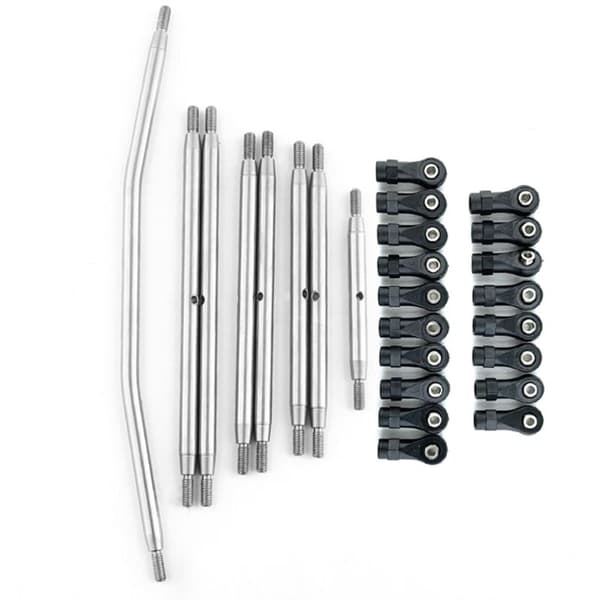 8 stk rustfritt stål chassislenker og styrestangsett for AXIAL RBX10 Ryft 1/10 RC Crawler Oppgradering