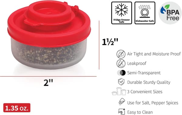 Salt- och pepparströare, fuktsäkert set med 2 små minipepparströare för camping, picknick utomhus - liten, 2-pack