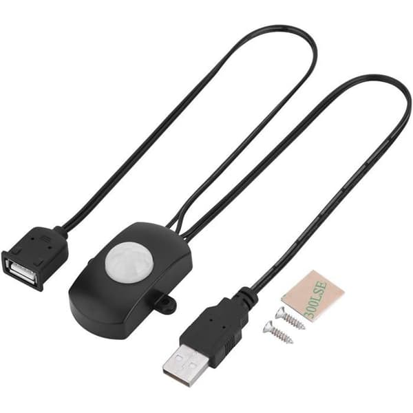 Mini PIR-bevegelsessensorbryter, ideell for DIY LED-belysning, USB-grensesnitt