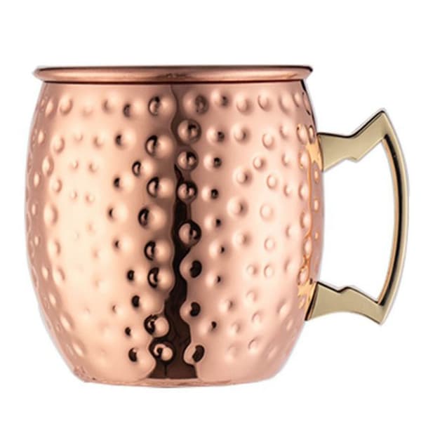2 stk 530 ml elegant hamret kobberbelagt rustfrit stål kop til cocktail