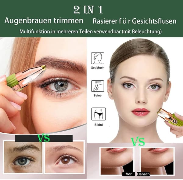 #Ansigtsfjerner 2 i 1 Barbermaskine og Smertefri Øjenbrynsfjerner#