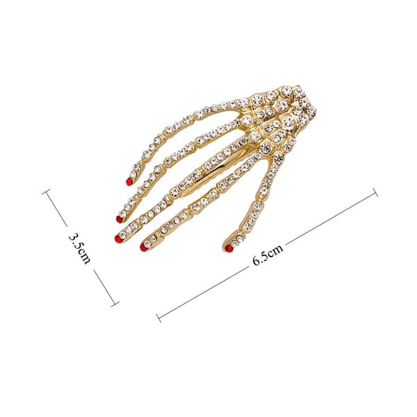 Rhinestone Skull Hand Hårnål Halloween Jenter Skull Hårnål