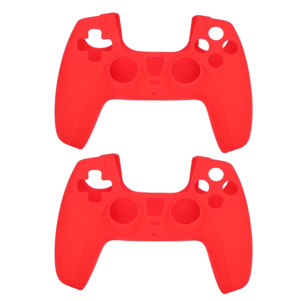 2 stk DOBE Antiskli Silikon Spillkonsollbeskyttelse Gamepad Håndtak Grep for PS5 (Rød) Rouge
