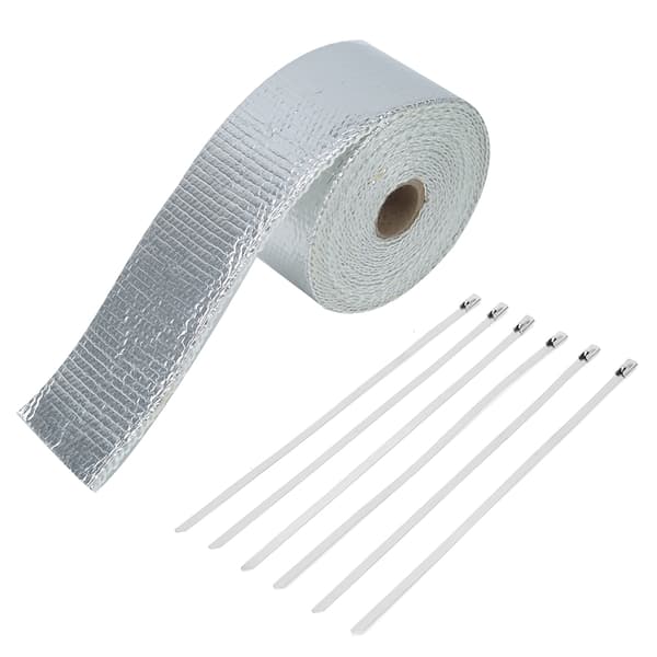 5m Silver Car Heat Insulation Exhaust Manifold Pipe Wrap Cloth with Strap Car Accessories