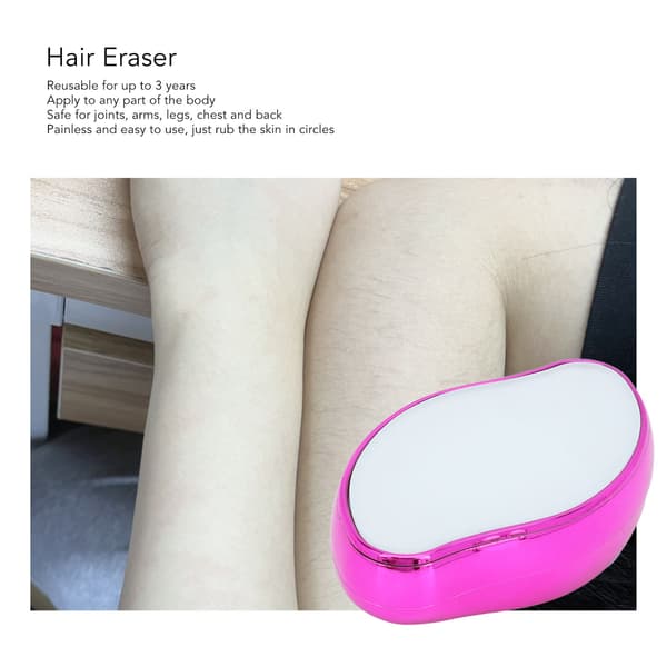 Sikker Smertefri Fysisk Hårfjerning Epilator Genanvendelig Hårfjerner til Krop Arm Ben RosarødRosarød