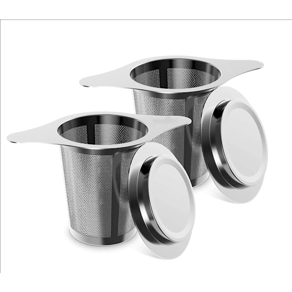 Tefilter, 2 stk fine hull teinfuser laget av 304 rustfritt stål