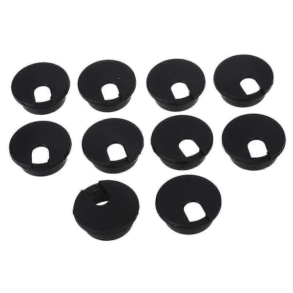 10 pcs 35mm Black Cable Grommets Cable Outlet Desk Table Wire