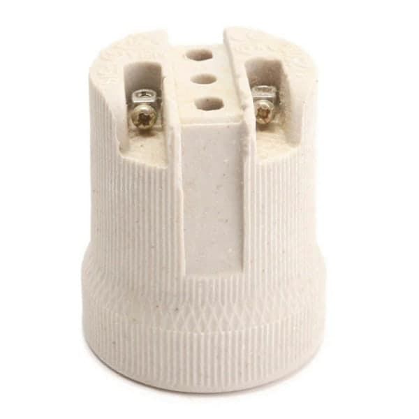 E27 Keramisk Horn Lamphållare Retro Glödlampshållare med Monteringsfäste 3-pack