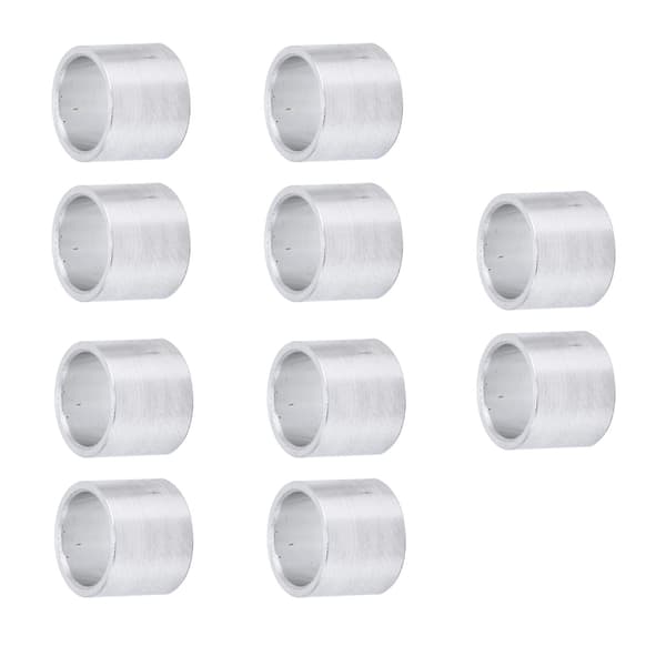 10 stk. runde, ugengede afstandsstykker i aluminiumslegering med 10 mm udvendig diameter