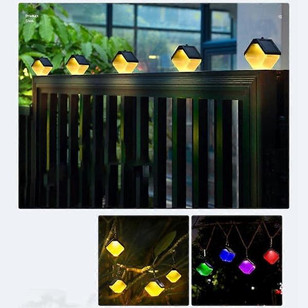 2 stk. Solcellelamper for Vegg Utendørs, Solcelle LED Vanntett Belysning for Terrasse, Gjerde, Uteplass, Ytterdør, S