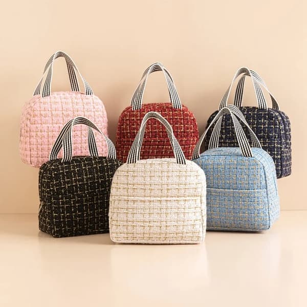 Kjølebag, lunsjbag, piknikbag, termobag, vanntett lunsjbag, isolert tote-bag, lunsjbag for kvinner, voksne, studenter og barn, svart