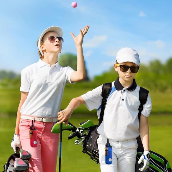 4 Stykker Golf Tee Holder Golfbold Bæretaske Etui Boldholder Nøglering Bælteclips Gaver Tilbehør
