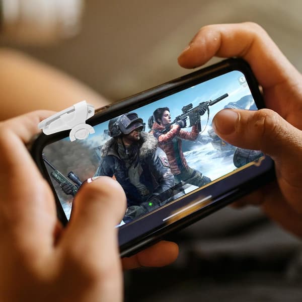 1 par spiludløser til mobilspil fra pc og letvægtsmetal forbedrede spiloplevelsen tilbehør til mobiler med hvid controller -