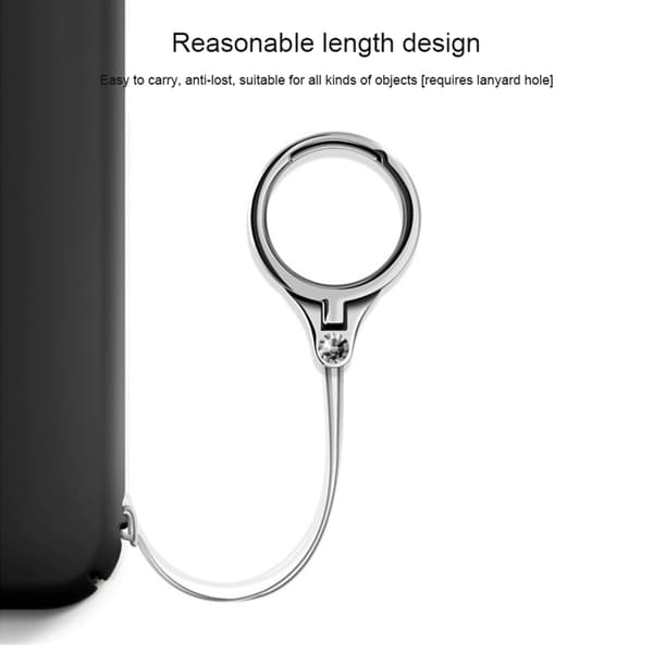 Universal 2 i 1 mobilholder og snor fingerringrem metalstativ