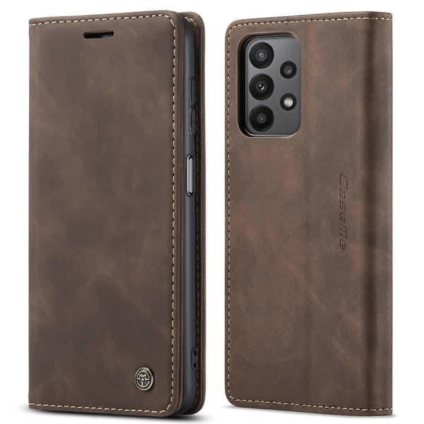 For Samsung Galaxy A23 CaseMe 013 Multifunksjonelt Horisontalt Flip Lær Telefondeksel [DB] Kaffe Coffee