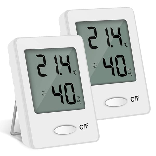 2PCS LCD Digital inomhus termometer hygrometer temperatur fuktighet hög noggrannhet handhållen vit