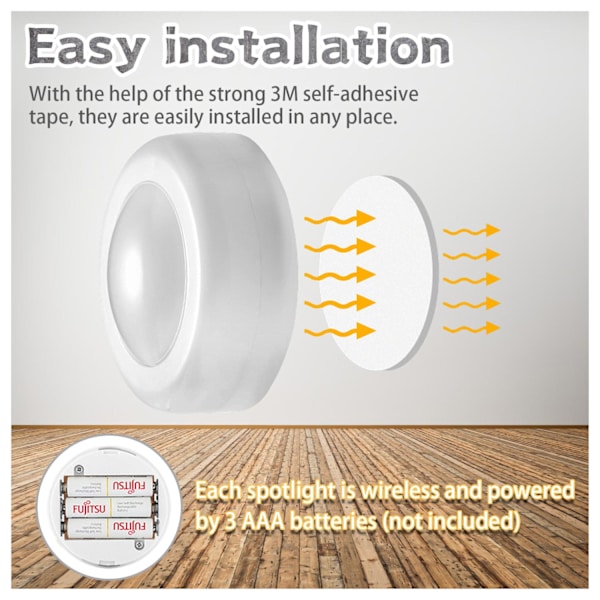 LED Spotlights Set – 6 stylish lamps with 2 practical remote controls-FX-