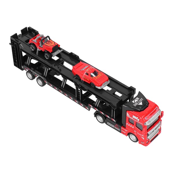 1:48 Alloy Container Truck Car Model Toy Pull Back High Simulation Kids Vehicle Toy (red)